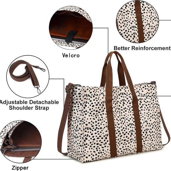 Laptop Tote Bag for Women Work 15.6 inch Canvas Shoulder Bags Computer Messenger - Picture 2 of 8